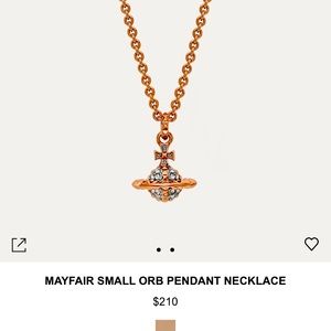 Vivienne Westwood Mayfair Small Orb Rose Gold Necklace